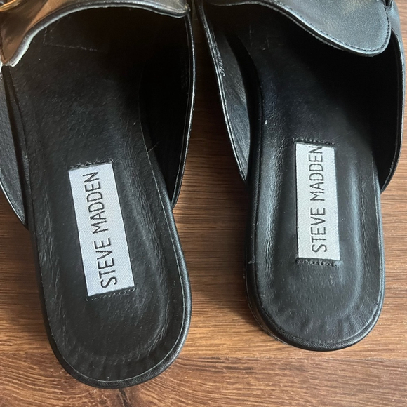 Steve Madden Gold Buckle Mules - Picture 5 of 10